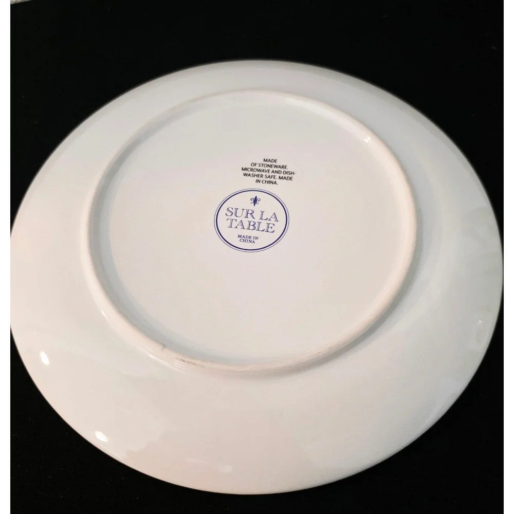 Sur La Table Brasserie Bastille Dinner Plate Paris France Blue White Stoneware
